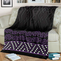 Maori Taniko Patterns Blanket Purple Niho Taniwha Mix Paatiki Motifs LT7 - Polynesian Pride