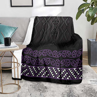 Maori Taniko Patterns Blanket Purple Niho Taniwha Mix Paatiki Motifs LT7 - Polynesian Pride