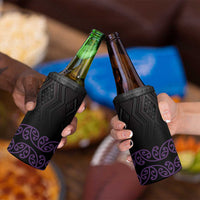 Maori Taniko Patterns 4 in 1 Can Cooler Tumbler Purple Niho Taniwha Mix Paatiki Motifs LT7 - Polynesian Pride