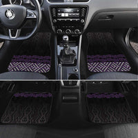 Maori Taniko Patterns Car Mats Purple Niho Taniwha Mix Paatiki Motifs LT7 Set 4pcs Purple - Polynesian Pride