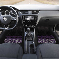 Maori Taniko Patterns Car Mats Purple Niho Taniwha Mix Paatiki Motifs LT7 Set 2pcs - Front Purple - Polynesian Pride