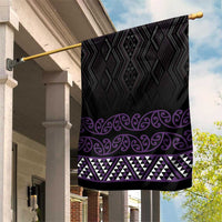 Maori Taniko Patterns Garden Flag Purple Niho Taniwha Mix Paatiki Motifs