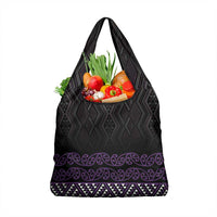 Maori Taniko Patterns Grocery Bag Purple Niho Taniwha Mix Paatiki Motifs LT7 1-pack One Size Purple - Polynesian Pride