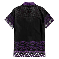 Maori Taniko Patterns Hawaiian Shirt Purple Niho Taniwha Mix Paatiki Motifs LT7 - Polynesian Pride