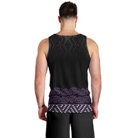 Maori Taniko Patterns Men Tank Top Purple Niho Taniwha Mix Paatiki Motifs LT7 - Polynesian Pride