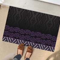 Maori Taniko Patterns Rubber Doormat Purple Niho Taniwha Mix Paatiki Motifs LT7 - Polynesian Pride