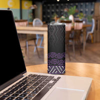 Maori Taniko Patterns Skinny Tumbler Purple Niho Taniwha Mix Paatiki Motifs