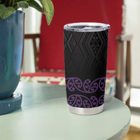 Maori Taniko Patterns Tumbler Cup Purple Niho Taniwha Mix Paatiki Motifs