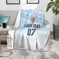 Fiji Rugby Custom Kaiviti Masi Blanket Turquoise - Polynesian Pride