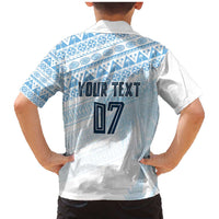 Fiji Rugby Custom Kaiviti Masi Family Matching Mermaid Dress and Hawaiian Shirt Turquoise - Polynesian Pride