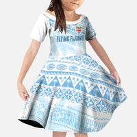 Fiji Rugby Custom Kaiviti Masi Family Matching Tank Maxi Dress and Hawaiian Shirt Turquoise - Polynesian Pride