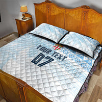 Fiji Rugby Custom Kaiviti Masi Quilt Bed Set Turquoise - Polynesian Pride