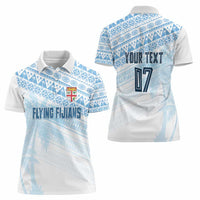 Fiji Rugby Custom Kaiviti Masi Women Polo Shirt Turquoise - Polynesian Pride