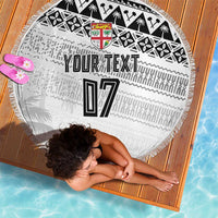 Fiji Rugby Custom Kaiviti Masi Beach Blanket Black - Polynesian Pride