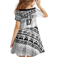 Fiji Rugby Custom Kaiviti Masi Family Matching Summer Maxi Dress and Hawaiian Shirt Black - Polynesian Pride