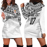 Fiji Rugby Custom Kaiviti Masi Hoodie Dress Black - Polynesian Pride