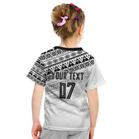 Fiji Rugby Custom Kaiviti Masi Kid T Shirt Black - Polynesian Pride