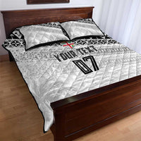 Fiji Rugby Custom Kaiviti Masi Quilt Bed Set Black - Polynesian Pride