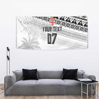 Fiji Rugby Custom Kaiviti Masi Tapestry Black - Polynesian Pride