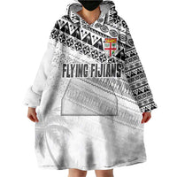 Fiji Rugby Custom Kaiviti Masi Wearable Blanket Hoodie Black - Polynesian Pride
