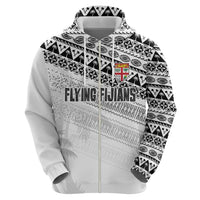Fiji Rugby Custom Kaiviti Masi Zip Hoodie Black LT7 - Polynesian Pride