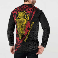 Papua New Guinea 49th Independence Day Button Sweatshirt Motuan Revareva Bird-of-Paradise LT7 - Polynesian Pride