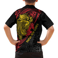 Papua New Guinea 49th Independence Day Family Matching Off Shoulder Short Dress and Hawaiian Shirt Motuan Revareva Bird-of-Paradise