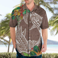 Polynesia Hawaiian Shirt Sharks Duo Tropical Brown LT7 - Polynesian Pride