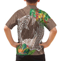 Polynesia Hawaiian Shirt Sharks Duo Tropical Brown LT7 - Polynesian Pride