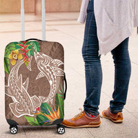 Polynesia Luggage Cover Sharks Duo Tropical Brown