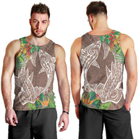 Polynesia Men Tank Top Sharks Duo Tropical Brown LT7 - Polynesian Pride