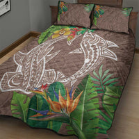 Polynesia Quilt Bed Set Sharks Duo Tropical Brown LT7 - Polynesian Pride