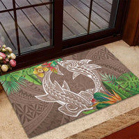 Polynesia Rubber Doormat Sharks Duo Tropical Brown LT7 - Polynesian Pride