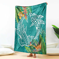 Polynesia Blanket Sharks Duo Tropical Teal LT7 - Polynesian Pride