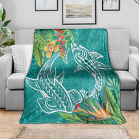 Polynesia Blanket Sharks Duo Tropical Teal LT7 - Polynesian Pride