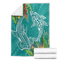 Polynesia Blanket Sharks Duo Tropical Teal LT7 - Polynesian Pride