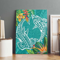 Polynesia Canvas Wall Art Sharks Duo Tropical Teal LT7 - Polynesian Pride