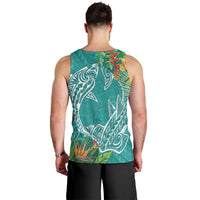 Polynesia Men Tank Top Sharks Duo Tropical Teal LT7 - Polynesian Pride