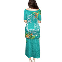 Polynesia Puletasi Sharks Duo Tropical Teal LT7 - Polynesian Pride