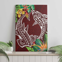 Polynesia Canvas Wall Art Sharks Duo Tropical Oxblood LT7 - Polynesian Pride