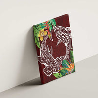 Polynesia Canvas Wall Art Sharks Duo Tropical Oxblood LT7 - Polynesian Pride