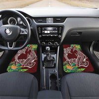 Polynesia Car Mats Sharks Duo Tropical Oxblood LT7 Set 2pcs - Front Oxblood - Polynesian Pride