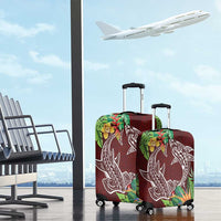 Polynesia Luggage Cover Sharks Duo Tropical Oxblood
