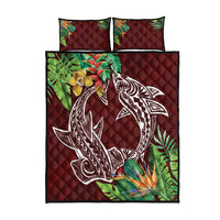Polynesia Quilt Bed Set Sharks Duo Tropical Oxblood LT7 - Polynesian Pride