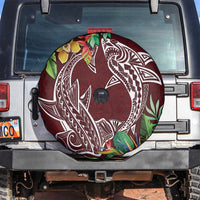 Polynesia Spare Tire Cover Sharks Duo Tropical Oxblood LT7 Oxblood - Polynesian Pride