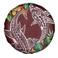 Polynesia Spare Tire Cover Sharks Duo Tropical Oxblood LT7 - Polynesian Pride