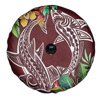 Polynesia Spare Tire Cover Sharks Duo Tropical Oxblood LT7 - Polynesian Pride