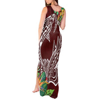Polynesia Tank Maxi Dress Sharks Duo Tropical Oxblood LT7 - Polynesian Pride