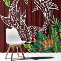 Polynesia Window Curtain Sharks Duo Tropical Oxblood LT7 - Polynesian Pride