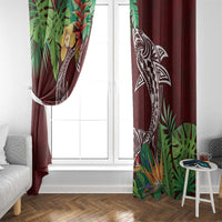 Polynesia Window Curtain Sharks Duo Tropical Oxblood LT7 - Polynesian Pride